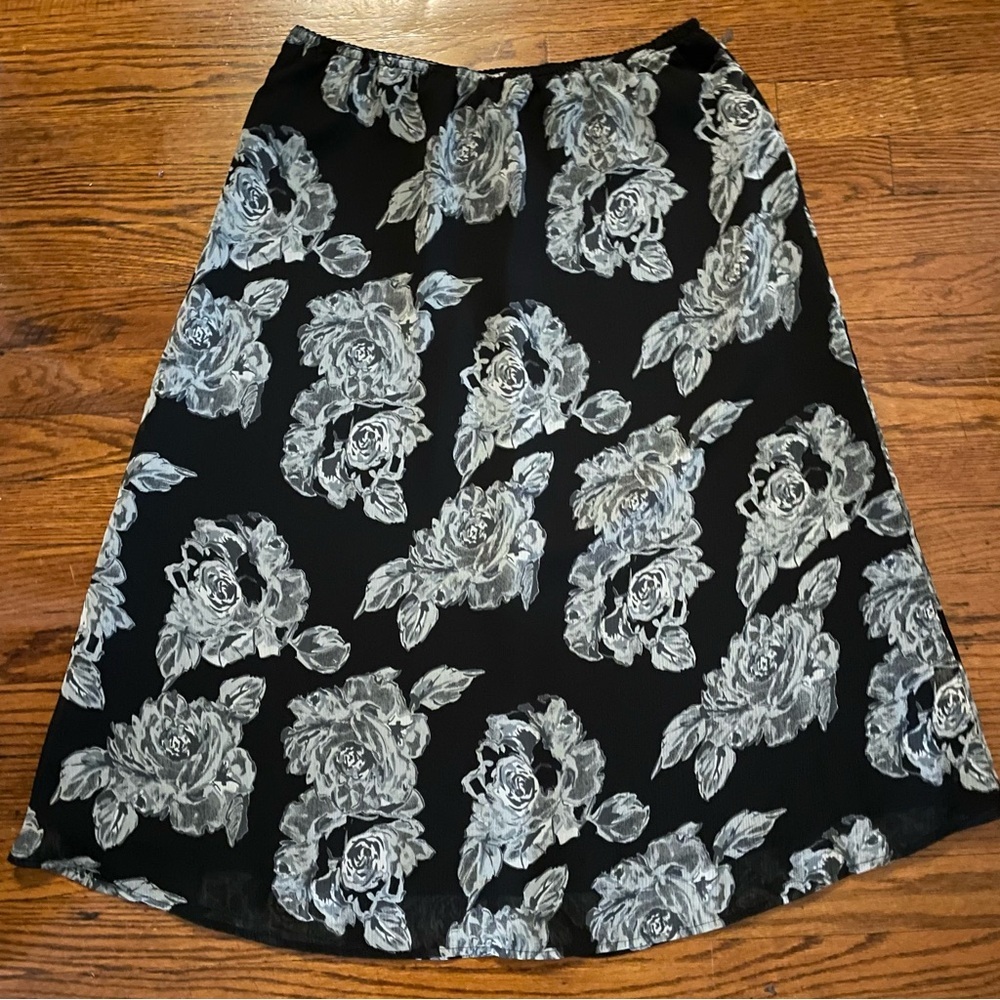Vintage Croft & Barrow Floral Patterned Midi Skirt